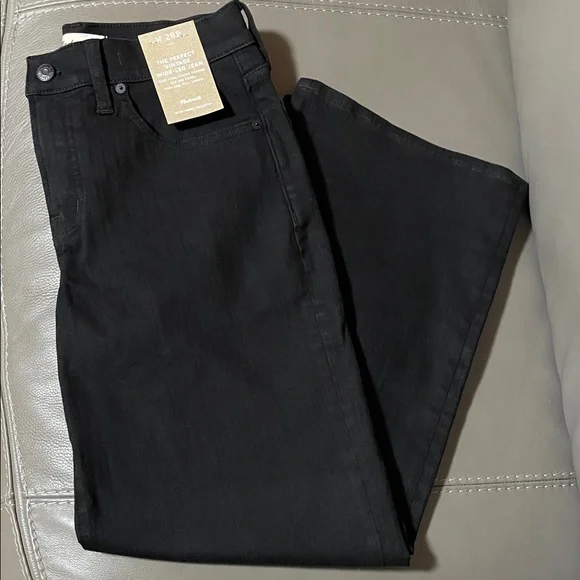 MADEWELL The Perfect Vintage wide-Leg Black Women's jeans - Picture 4 of 12